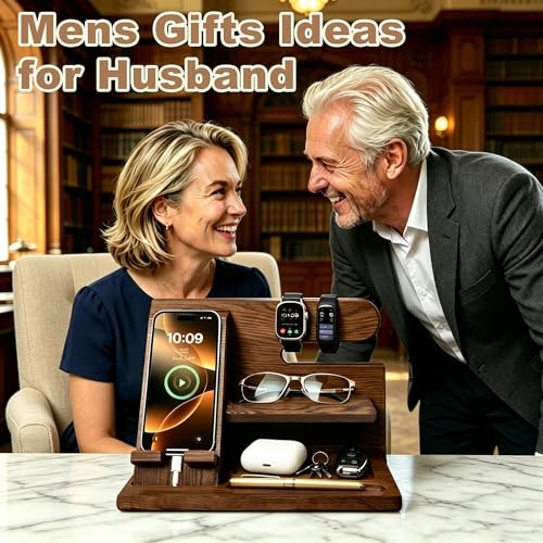 Gifts for Men Wood Phone Docking Station Birthday Gift for Men - Image 5