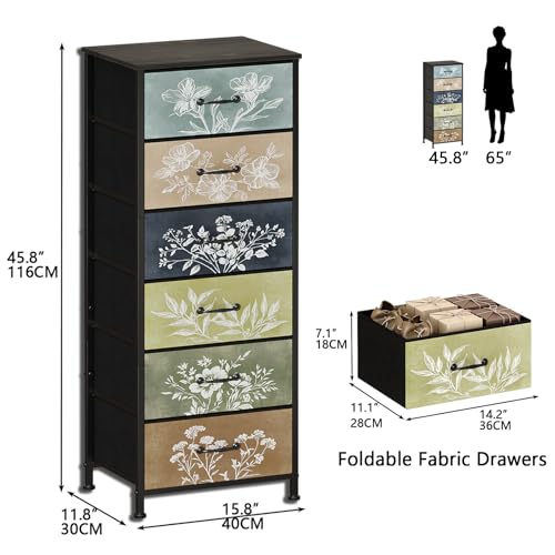 Tohomeor Vintage Dresser Vertical Nightstand with Neutral - Image 3