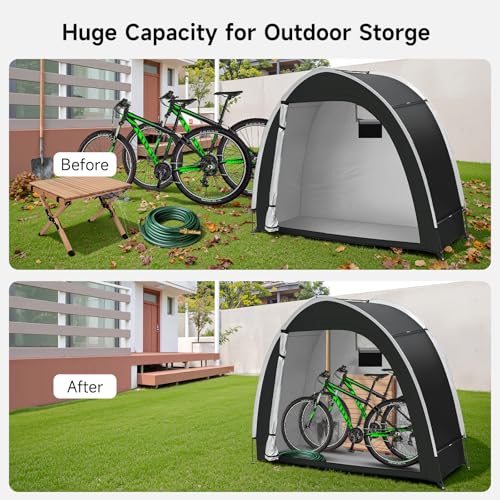 Bike Storage Tent, PU5000 Waterproof Outdoor Shed for 2 Bikes - Image 6