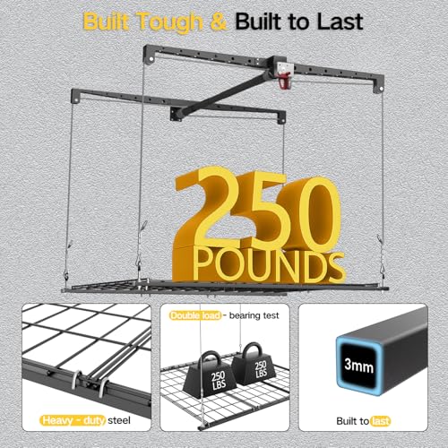 Overhead Garage Storage Rack for 12-14ft Ceiling | Garage Storage - Image 7