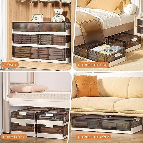 Under Bed Storage Containers, Stackable Under Bed Rolling Storage - Image 7