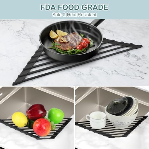 MERRYBOX Triangle Roll Up Dish Drying Rack Over The Sink, 2025 - Image 7