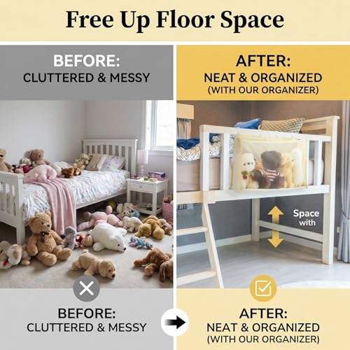 Beeveer Stuffed Toy Organizer, Hanging Plush Storage - Image 7