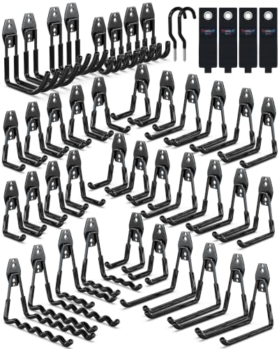 3-H Heavy Duty Garage Hooks, 46 Pack Wall Storage Organizer,Black - Image 2