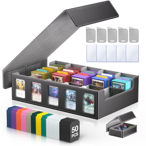 Trading Card Storage Box 5-Row 3900+ Capacity, Black - Image 2