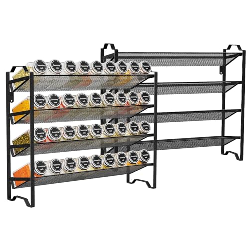 Simple Trending 2 Pack 4 Tier Spice Rack Organizer - Image 2