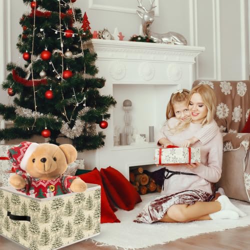 Retro Christmas Tree Storage Bin Box with Handles, Classic - Image 3