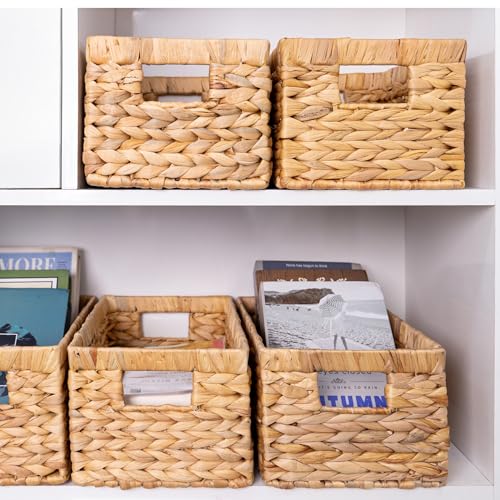 M4DECOR Set of 3 Rectangular Wicker Storage Baskets for Shelves - Image 7