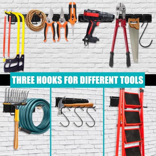 48" Garage Tool Organizer Wall Mount,Heavy Duty Adjustable Hooks - Image 8
