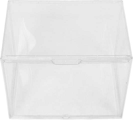 Large Acrylic Shoe Storage Box Organizer 45x33x33cm Stackable Plastic Sneaker Display Container with Side Opening for Closet Entryway under Bed