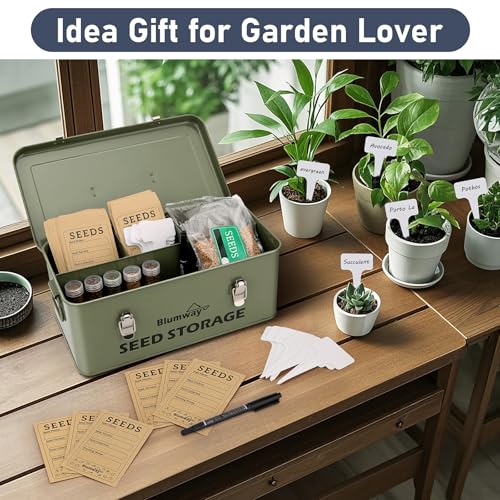 Seed Storage Organizer, Metal Seed Saving Box with Lid - Image 7