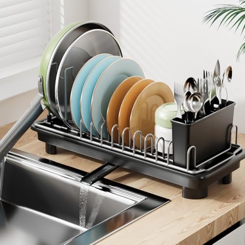 Laveshop Small Dish Drying Rack, Compact Dish Drainer for Kitchen - Image 2