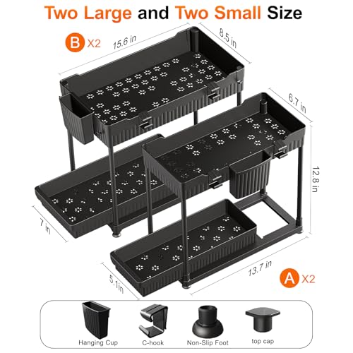 Sevenblue 4-Pack 2-Tier Under Sink Organizer with Pu | All Products - Image 7