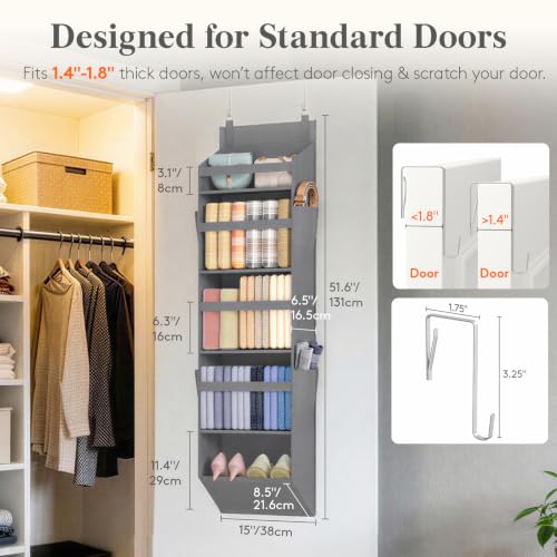 Lifewit 1 Pack Over the Door Organizer 5 Section Hanging Storage - Image 3