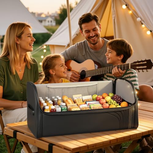 TOPABYTE Car Trunk Organizer with Lid Capacity Collapsible - Image 3