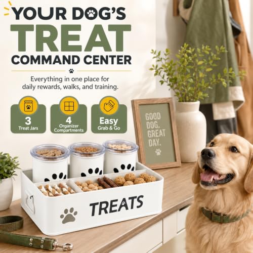Dog Treat Organizer, 3 Pack 28 Oz Metal Dog Treat | Home Organization - Image 8