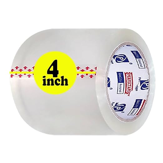 Heavy Duty Packing Tape 3 Rolls, Clear, 4 inch x 55 Yards, Special 4 inch Width, 2.2 mil, Ultra Strong, Refill for Packaging and Shipping