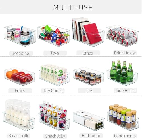8 PACK Stackable Pantry Organizer Bins (3 Size) - Clear - Image 6