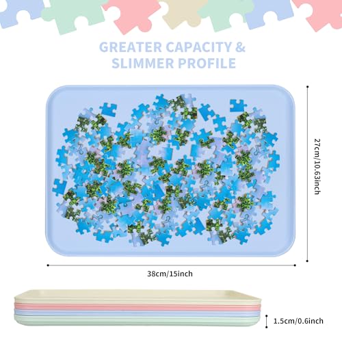 8 Pcs Large Puzzle Sorting Trays Stackable, 15 x 10 Inch - Image 4