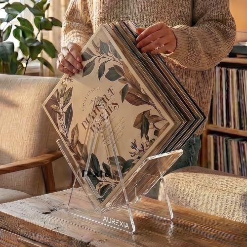 AURΞXIA Vinyl Record Storage Stand - Clear Acrylic LP - Image 6