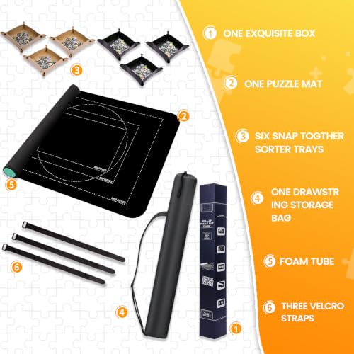 Pohxev Jigsaw Puzzle Mat Roll Up, Portable Saver Pad 34.6” - Image 6