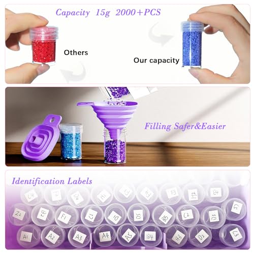 CXJINZE Diamond Painting Tools Accessories Storage Kit, Purple - Image 4
