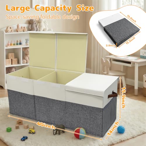 Extra Large 150L Toy Box with Lids, Collapsible Toy Chest Storage - Image 3
