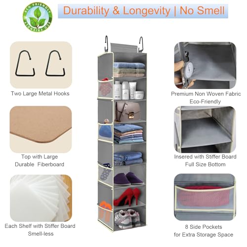 Large-Sized Hanging Shoe Organizer 8-Shelf, Hanging Closet - Image 6