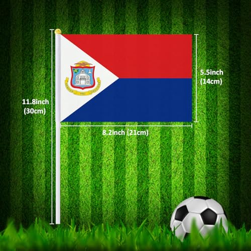 PTEROSAUR 50 Pack Sint Maarten Handheld Flag, 5.5x8.2 Inch - Image 4