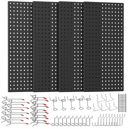 Metal Peg Board Panels with Hooks, Garage Pegboard Tool Organizer - Image 2