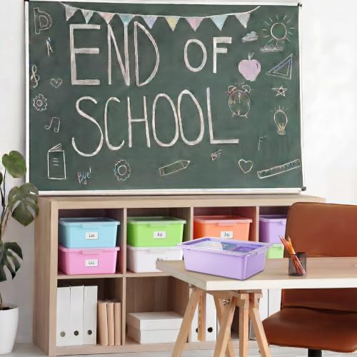 10 Pcs Classroom Storage Cubby Bins with Latching Lid,Macaron - Image 5
