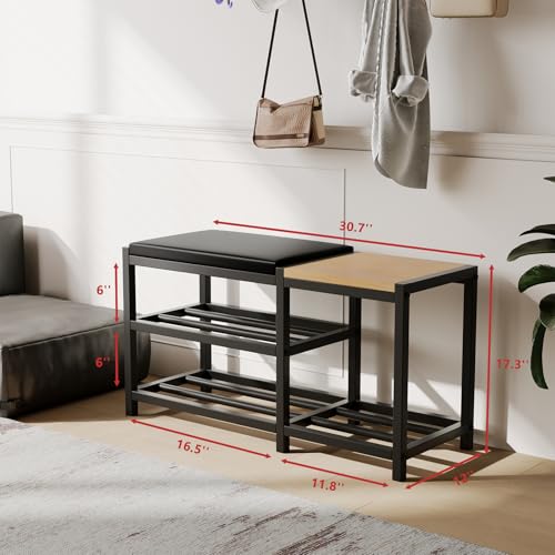 Shoe Bench with Shoe Rack,Shoe Rack for Entryway,Supports 570 lbs - Image 3