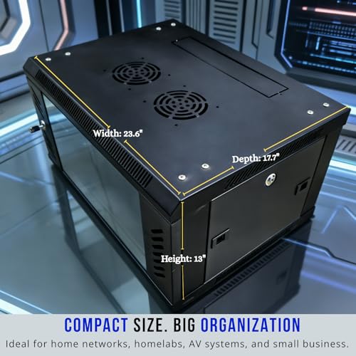 6U Wall Mount Server Rack Cabinet, Lockable Glass Door - Image 5