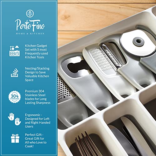 PortoFino Kitchen Gadgets Set 5 Pieces, Includes Pizza Cutter - Image 4