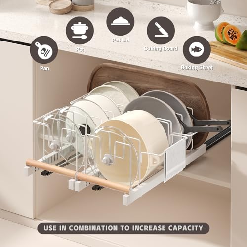 Magheo 2 Pack Pull Out Pots and Pans Organizer Under - Image 4
