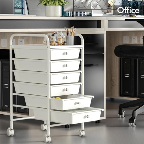 6-Drawer Rolling Storage Cart, Plastic Drawer Storage Organizer - Image 3