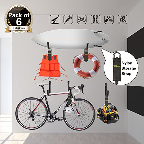 6 Pack Garage Hooks Heavy Duty, 7 Inch Ladder Hooks | Garage Storage - Image 4