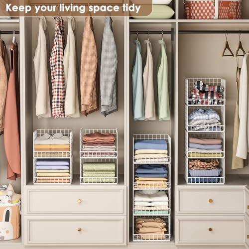4-Tier Stackable Closet Organizers and Storage Baskets - Image 7