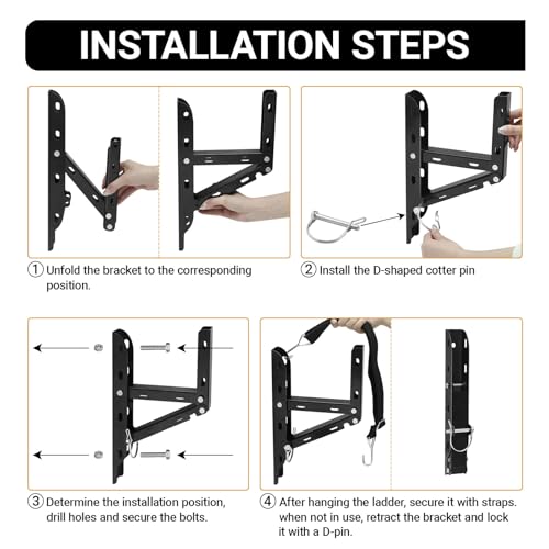 Foldable Trailer Ladder Rack, Heavy Duty Side Mount Carrier - Image 6