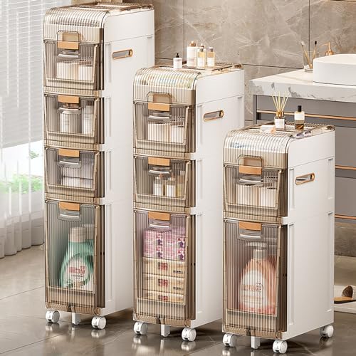Bathroom Storage Cabinet,Vertical Storage Unit Waterproof Towel - Image 3