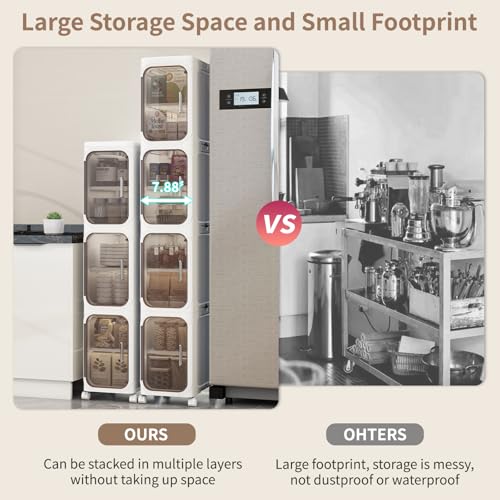 4 Tier Slim Bathroom Storage Cabinet, Foldable and Movable, White - Image 5