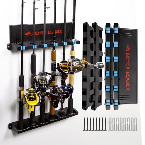 2-Pack Vertical Fishing Rod Holder Wall Mount Rack for Garage - Image 2