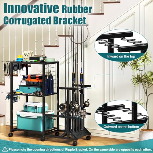 TC-HOMENY Fishing Rod Holders for Garage with Lockable - Image 4