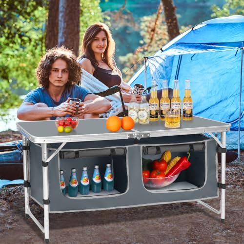 CampLand Folding Camping Table with Storage Organizer - Image 3