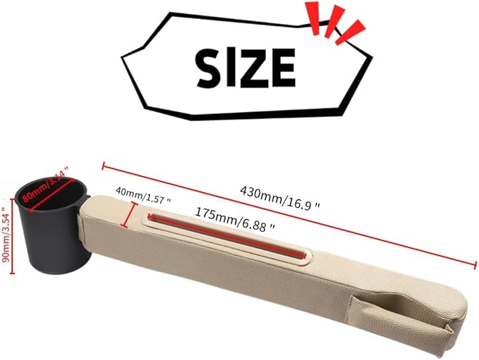 car seat gap filler 2 pack,car seat gap filler organizer,Car Gap Plug,with Pocket Organizer and Removable Cupholder, 3in1 Car Seat Gap,Prevent Small Items from Falling(Black)