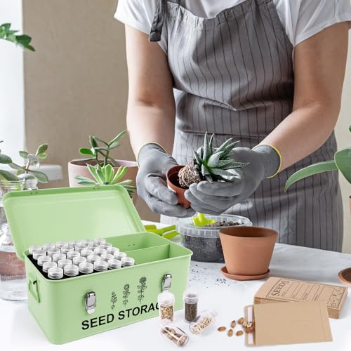 60Slots Seed Storage Organizer, Metal Seed Saving Box Seed - Image 3