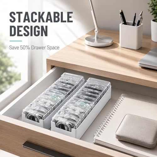 3 Pcs 11 Case Cable Storage Box with Cable Straps & Label - Image 5