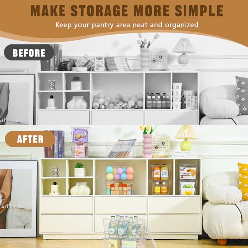 Freebat 6 Pack Clear Storage Bins with Lids, 7 Quart Pantry - Image 6