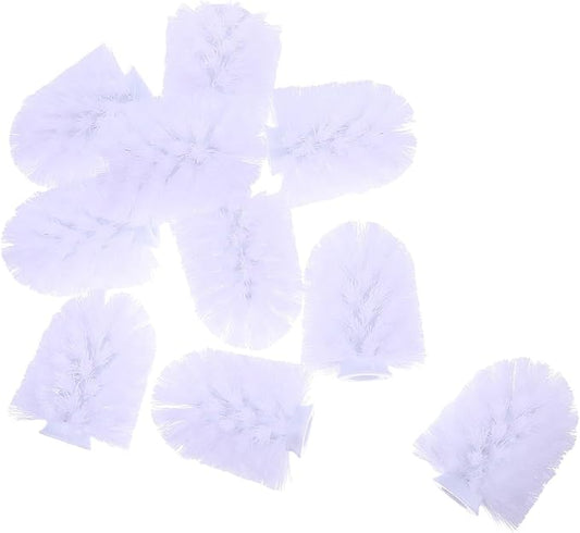 Zerodeko 10pcs Heavy Duty Toilet Brush Replacement Heads Stainless Steel Bathroom Toilet Scrubber Refills 75x100mm for Home and Hotel Cleaning