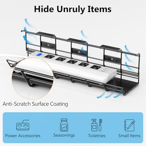 2 Pack DELAMU Under Desk Cable Management Tray, Meta | All Products - Image 3